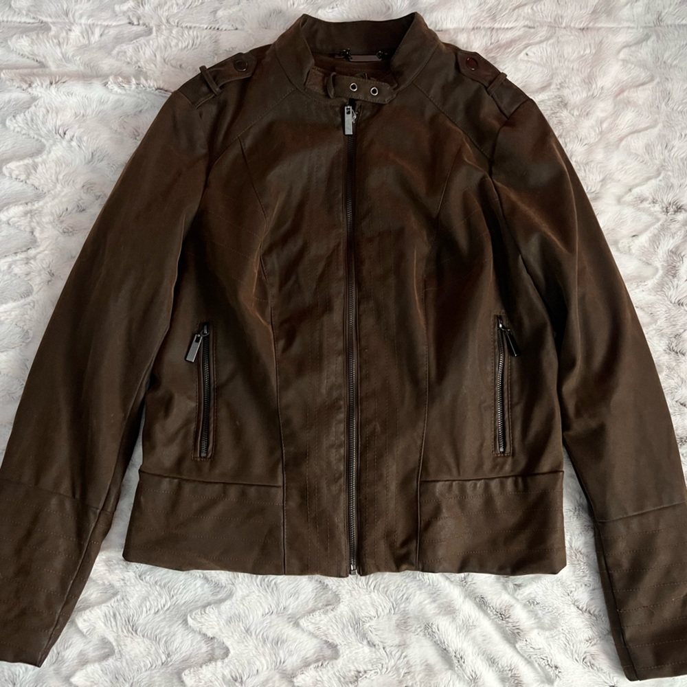 Brown moto jacket